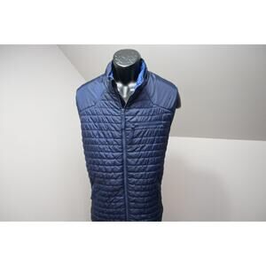 Nat Nast Insulated Puffer Vest Blue Quilted Full Zip Mens Size Large